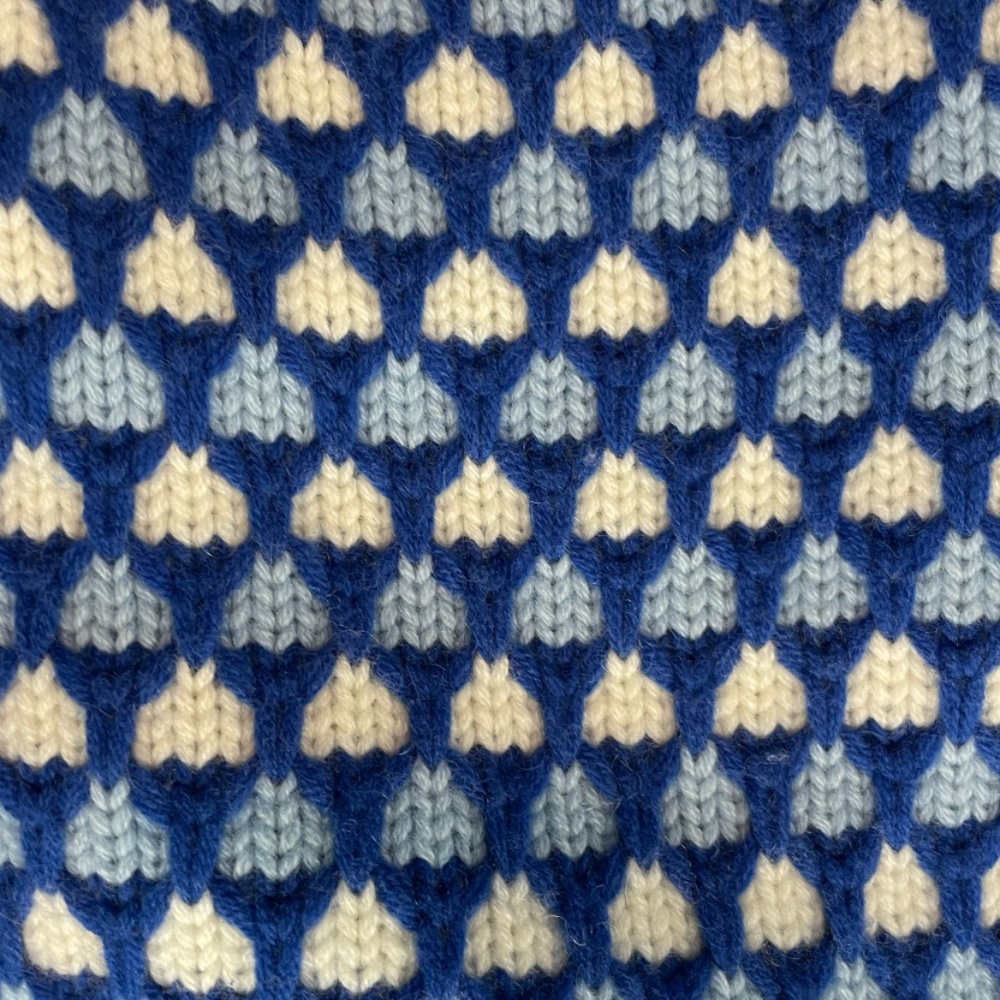 La Ligne Blue and White Patterned Crewneck Sweater - Picture 5 of 7